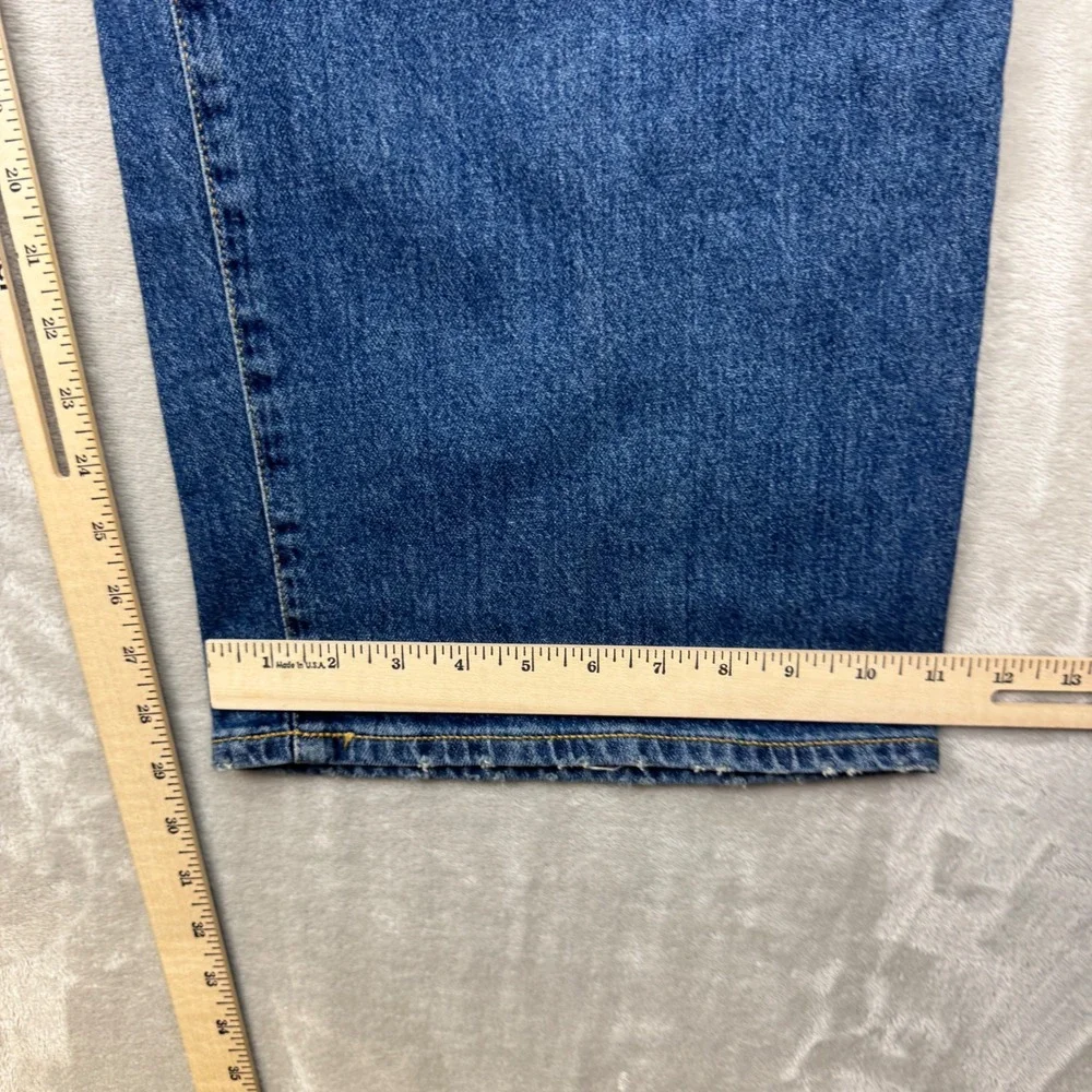 Lane Bryant Double Knee‎ Carpenter Wide Leg Jeans Womens 18 Blue High Rise New